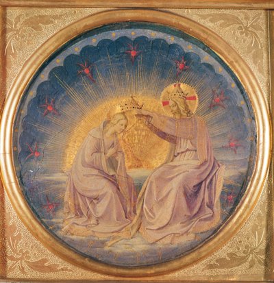 A Coroação da Virgem (tondo), c.1395 (óleo sobre madeira) de Fra Angelico